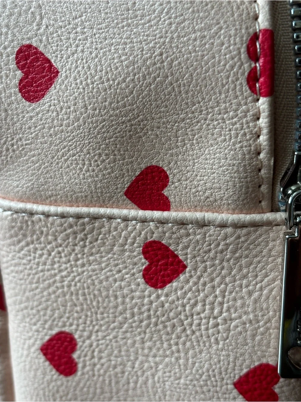 Betsey Johnson Pink Mini Puppy Backpack with Red Heart Print